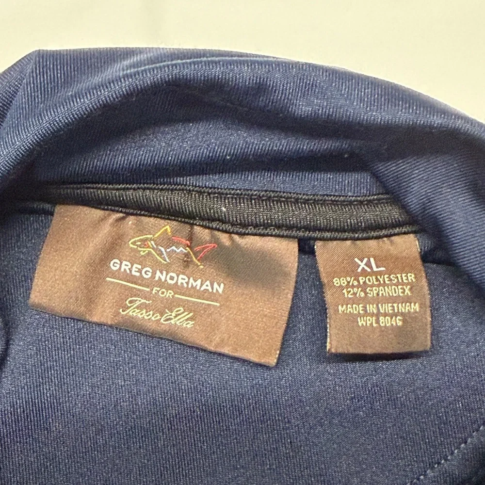 Tasso Elba/Greg Norman Navy Half-Zip Lightweight Shirt‎ Jacket with Shark Logo
